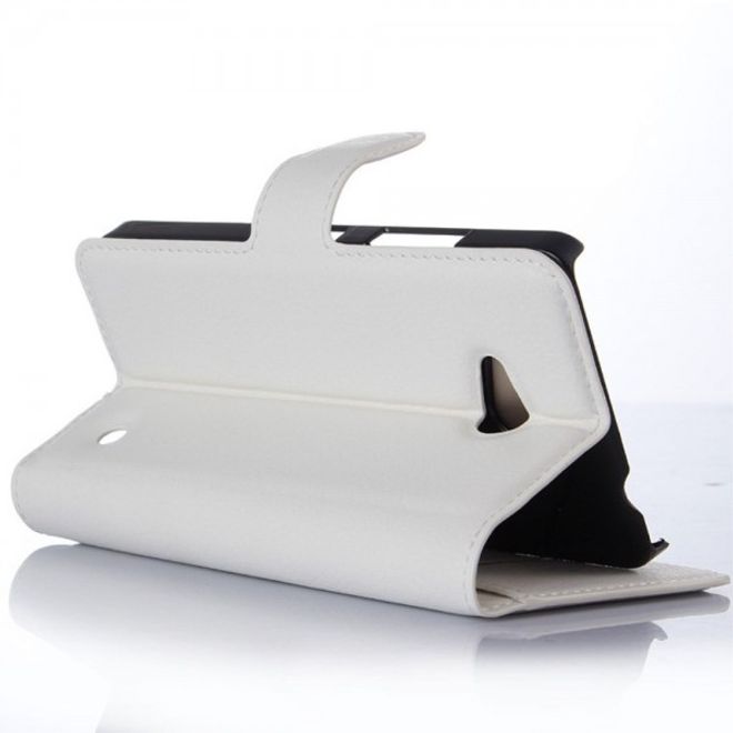 Microsoft Lumia 640/640 Dual Modisches Leder Case mit Litchimuster - weiss