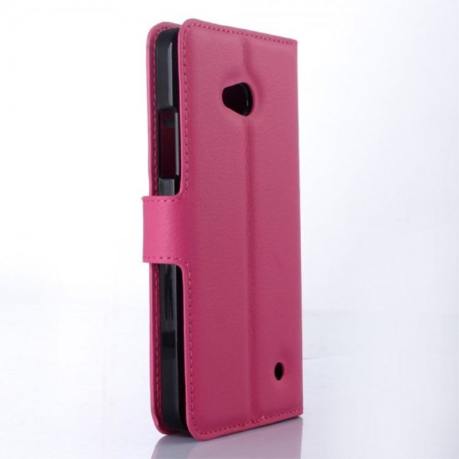 Microsoft Lumia 640/640 Dual Modisches Leder Case mit Litchimuster - rosa