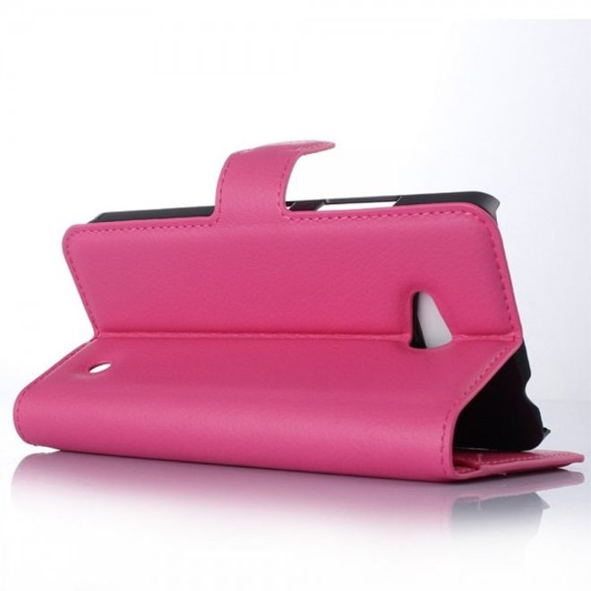 Microsoft Lumia 640/640 Dual Modisches Leder Case mit Litchimuster - rosa