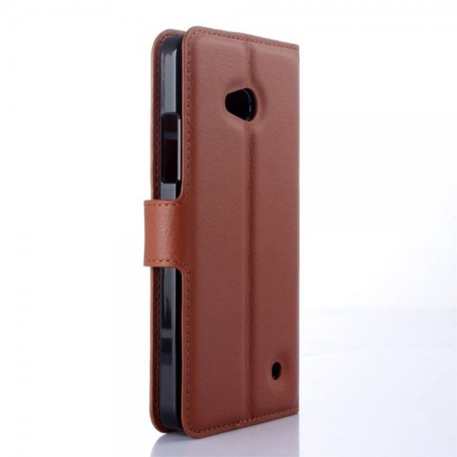 Microsoft Lumia 640/640 Dual Modisches Leder Case mit Litchimuster - braun