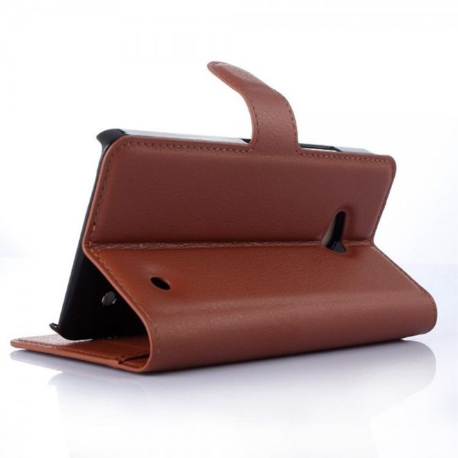 Microsoft Lumia 640/640 Dual Modisches Leder Case mit Litchimuster - braun