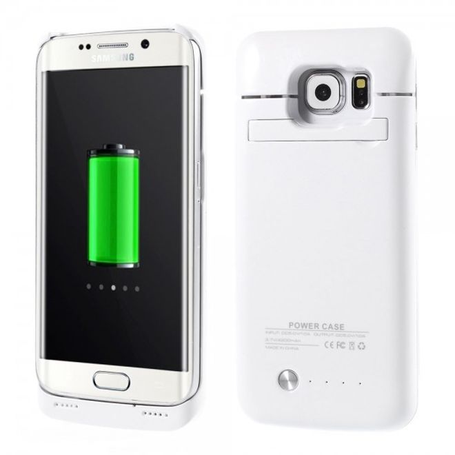 Galaxy S6 Edge Externes Batterie Plastik Case mit 4200mAh - weiss