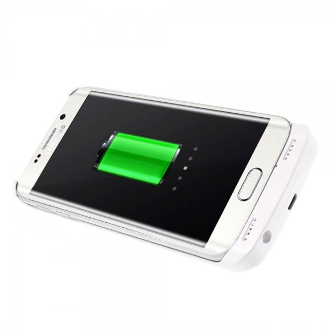 Galaxy S6 Edge Externes Batterie Plastik Case mit 4200mAh - weiss