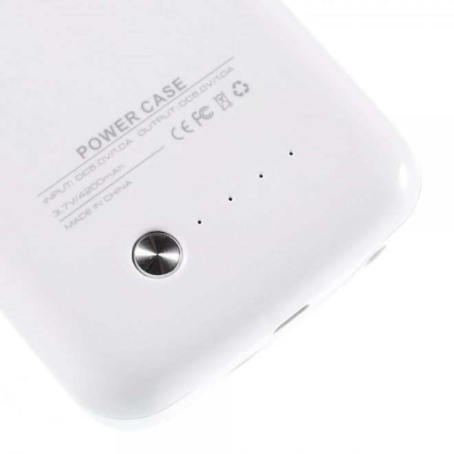 Galaxy S6 Edge Externes Batterie Plastik Case mit 4200mAh - weiss