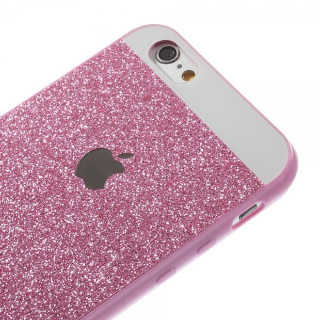 iPhone 6/6S Elastisches Plastik Case mit Glitzerstaub - rosa