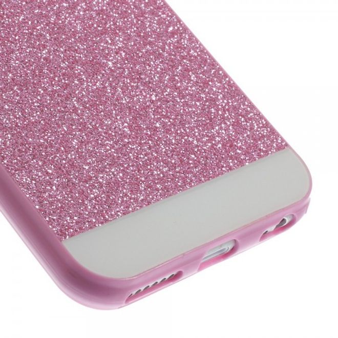 iPhone 6/6S Elastisches Plastik Case mit Glitzerstaub - rosa