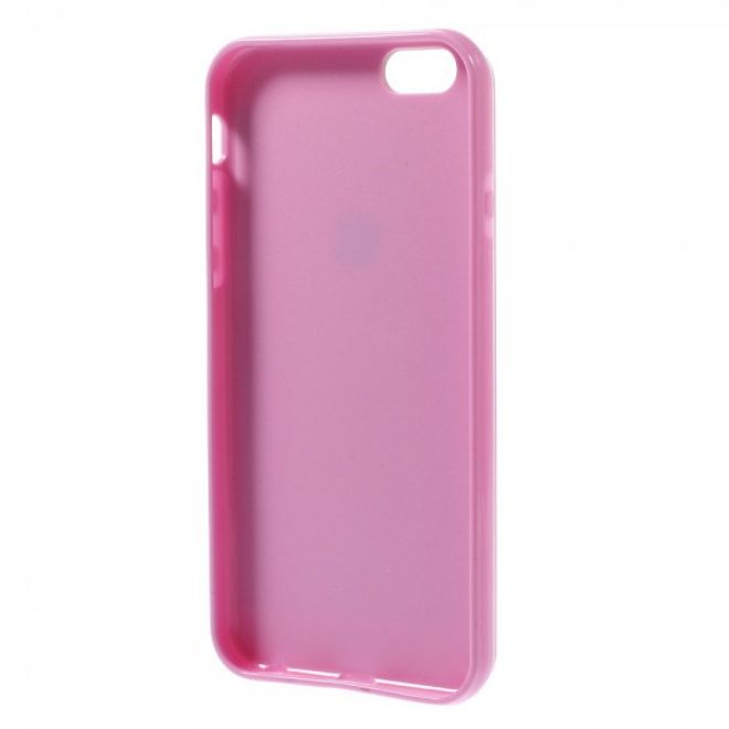 iPhone 6/6S Elastisches Plastik Case mit Glitzerstaub - rosa