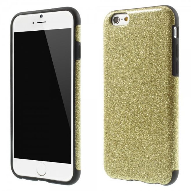 iPhone 6/6S Glittering, elastic plastic case - champagne gold