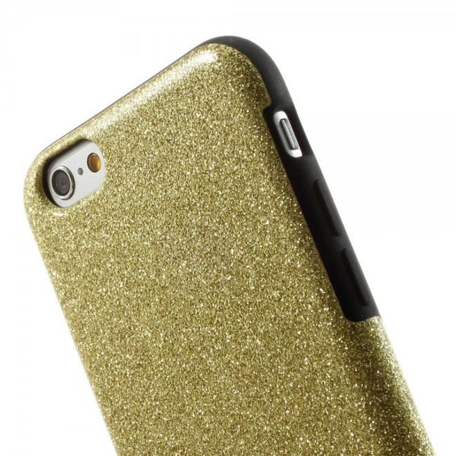 iPhone 6/6S Glittering, elastic plastic case - champagne gold