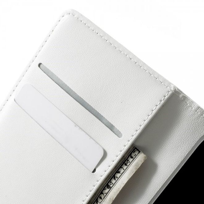 Wiko Birdy Elegantes Leder Flip Case mit Standfunktion - weiss