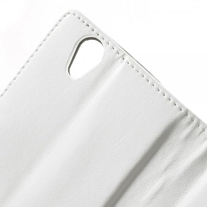 Wiko Birdy Elegantes Leder Flip Case mit Standfunktion - weiss
