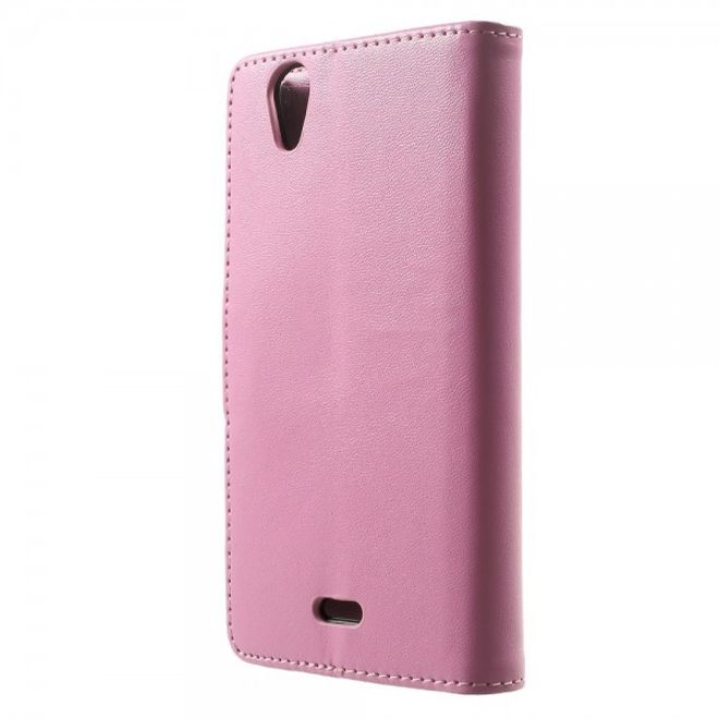 Wiko Birdy Elegantes Leder Flip Case mit Standfunktion - pink