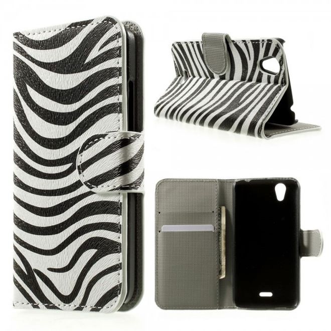 Wiko Birdy Leder Case mit Zebrastreifen