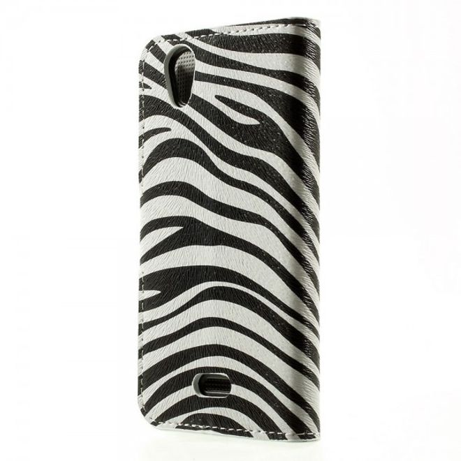 Wiko Birdy Leder Case mit Zebrastreifen