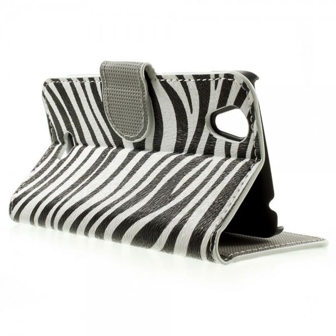 Wiko Birdy Leder Case mit Zebrastreifen