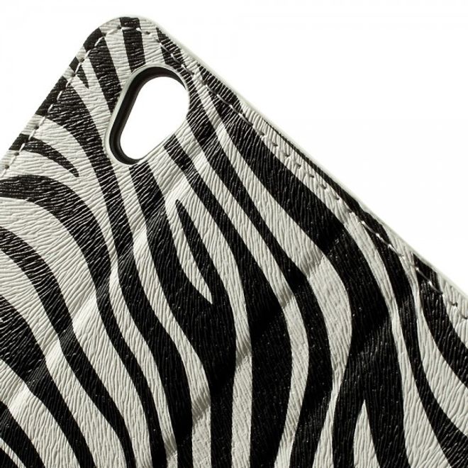 Wiko Birdy Leder Case mit Zebrastreifen