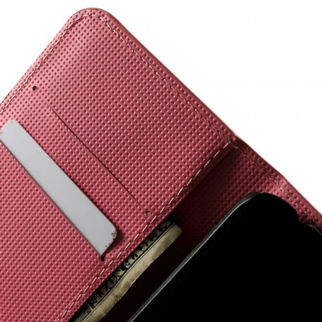 Wiko Birdy Leder Case mit pinken Blumen
