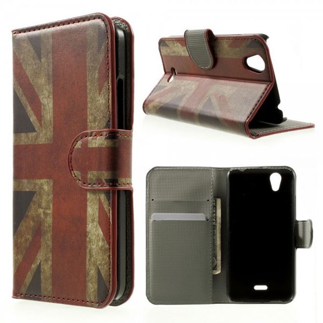 Wiko Birdy Leder Case mit UK Flagge retro-style