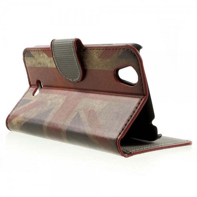 Wiko Birdy Leder Case mit UK Flagge retro-style