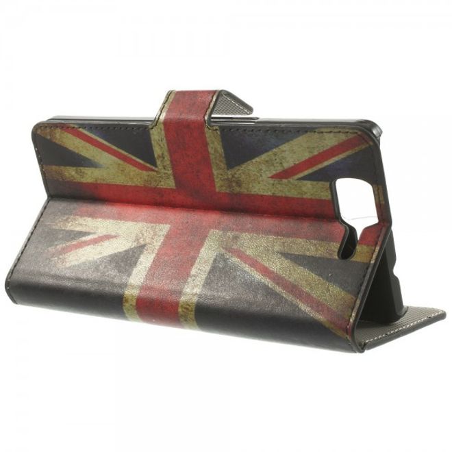 Wiko Highway Magnetisches Leder Case mit UK Flagge retro-style