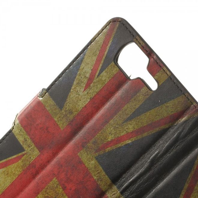 Wiko Highway Magnetisches Leder Case mit UK Flagge retro-style