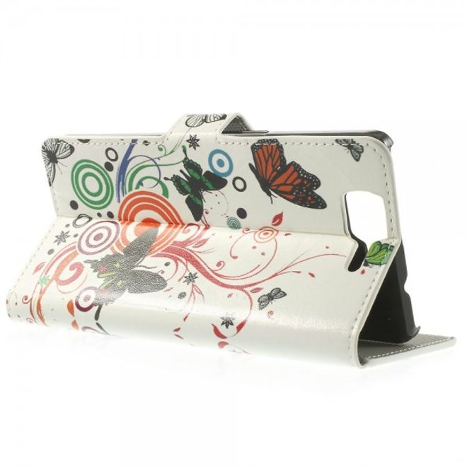 Wiko Highway Magnetisches Leder Case mit Schmetterlingen und Kreisen