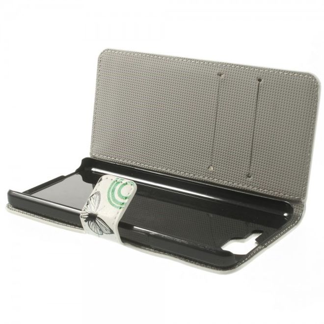 Wiko Highway Magnetisches Leder Case mit Schmetterlingen und Kreisen