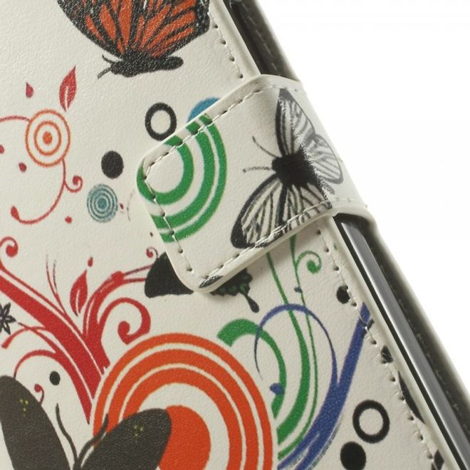 Wiko Highway Magnetisches Leder Case mit Schmetterlingen und Kreisen