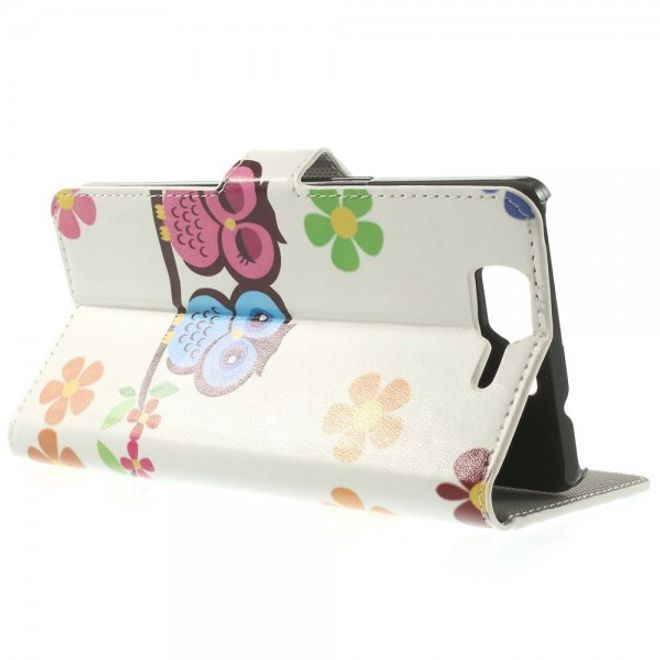 Wiko Highway Magnetisches Leder Case mit verliebtem Eulenpärchen