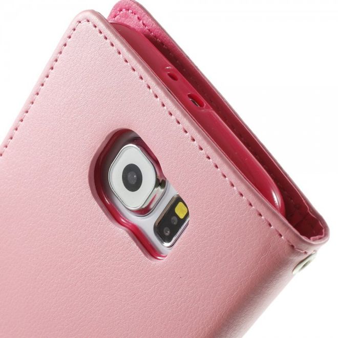 Goospery - Samsung Galaxy S6 Hülle - Handy Bookcover - Rich Diary Series - rosa