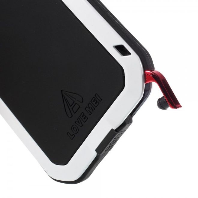 Samsung Galaxy S6 LOVE MEI Ultrarobustes Metall, Silikon und gehärtetes Glas Case - weiss