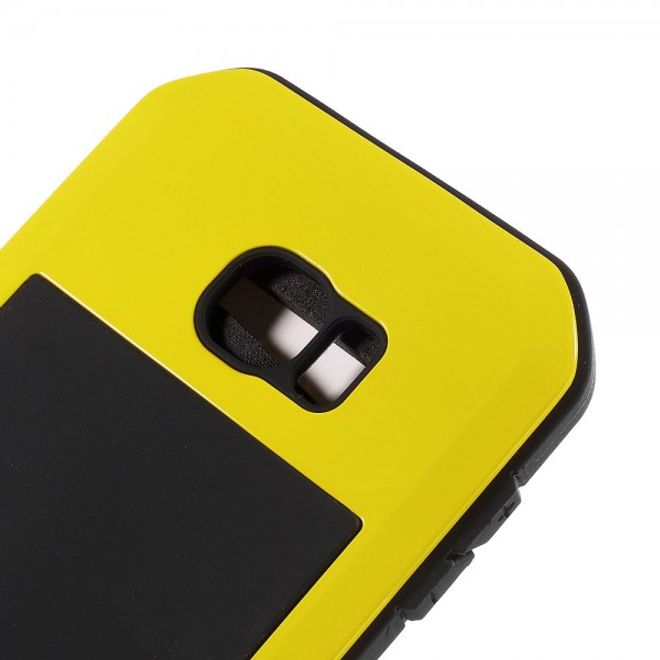 Samsung Galaxy S6 LOVE MEI Ultrarobustes Metall, Silikon und gehärtetes Glas Case - gelb