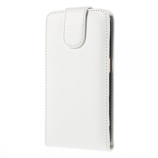 Galaxy S6 Edge Schlichtes Leder Flip Case vertikal - weiss