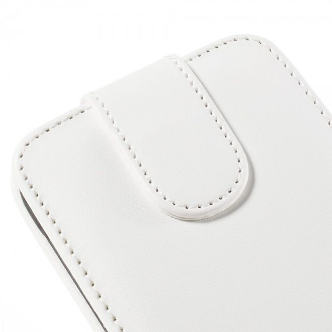 Galaxy S6 Edge Schlichtes Leder Flip Case vertikal - weiss