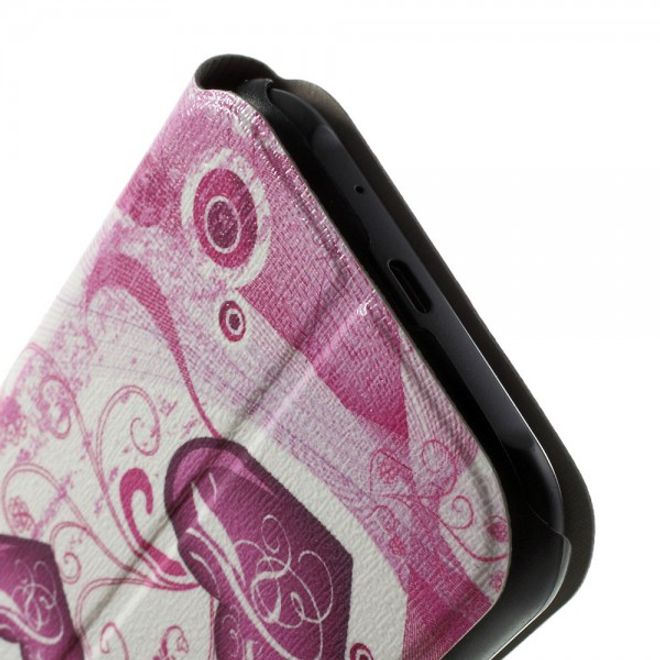 Samsung Galaxy J1 Leder Case mit schönem Herz und Fenster