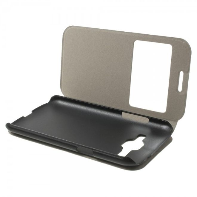 Samsung Galaxy J1 Leder Case mit schönem Herz und Fenster