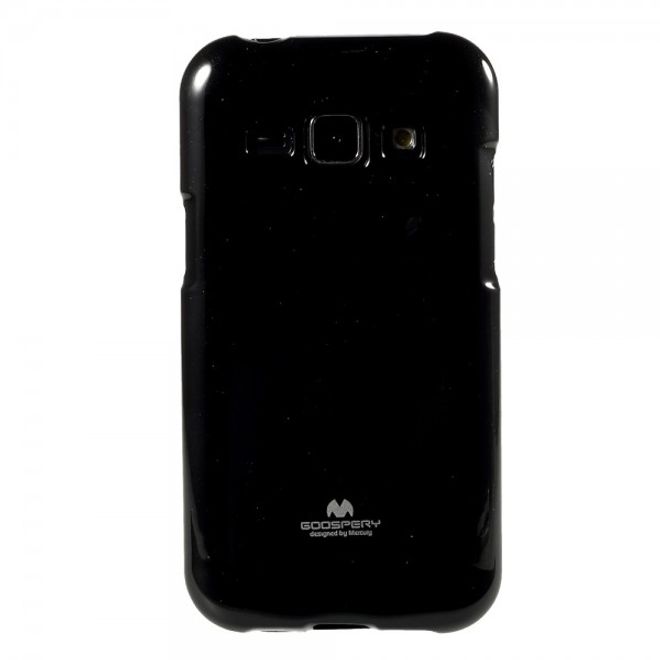 Goospery - Samsung Galaxy J1 (2015) Handy Hülle - TPU Soft Case - Pearl Jelly Series - schwarz