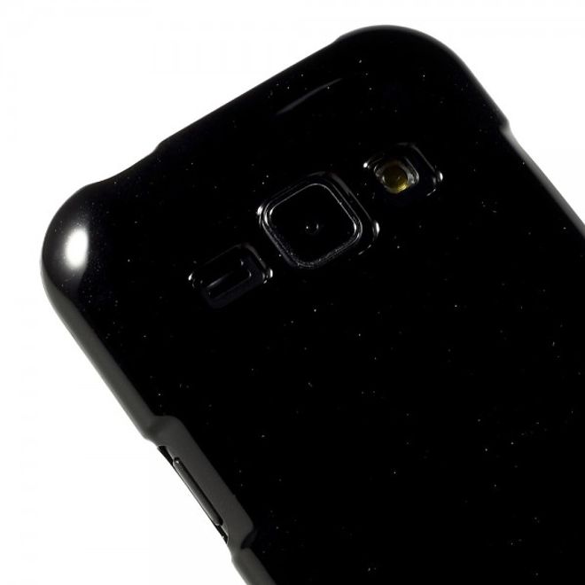 Goospery - Samsung Galaxy J1 (2015) Handy Hülle - TPU Soft Case - Pearl Jelly Series - schwarz