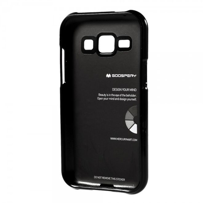 Goospery - Samsung Galaxy J1 (2015) Handy Hülle - TPU Soft Case - Pearl Jelly Series - schwarz