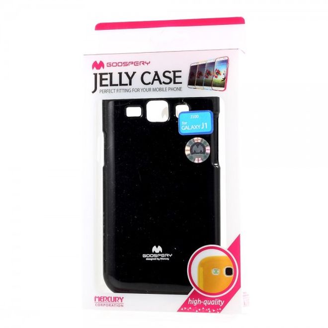 Goospery - Samsung Galaxy J1 (2015) Handy Hülle - TPU Soft Case - Pearl Jelly Series - schwarz