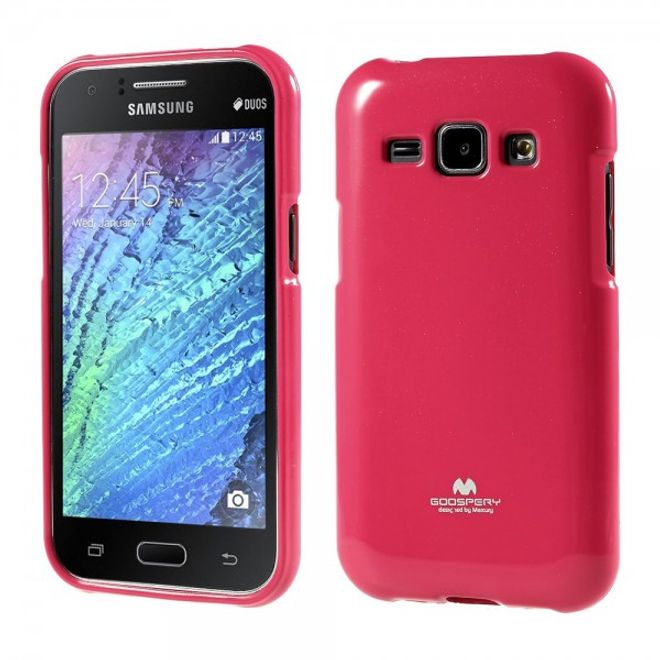 Goospery - Samsung Galaxy J1 (2015) Handy Hülle - TPU Soft Case - Pearl Jelly Series - pink