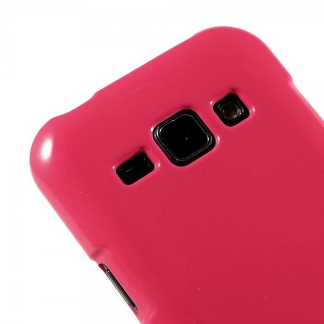 Goospery - Samsung Galaxy J1 (2015) Handy Hülle - TPU Soft Case - Pearl Jelly Series - pink