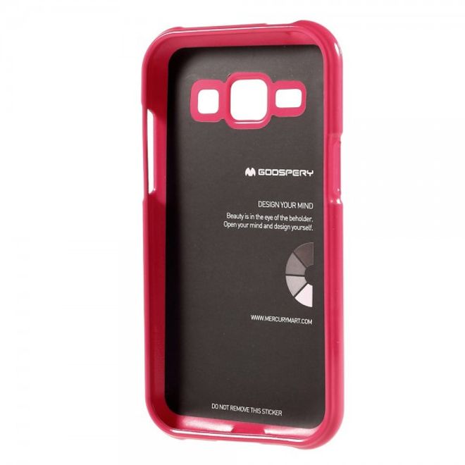 Goospery - Samsung Galaxy J1 (2015) Handy Hülle - TPU Soft Case - Pearl Jelly Series - pink