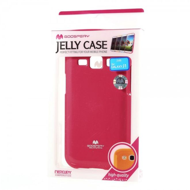 Goospery - Samsung Galaxy J1 (2015) Handy Hülle - TPU Soft Case - Pearl Jelly Series - pink