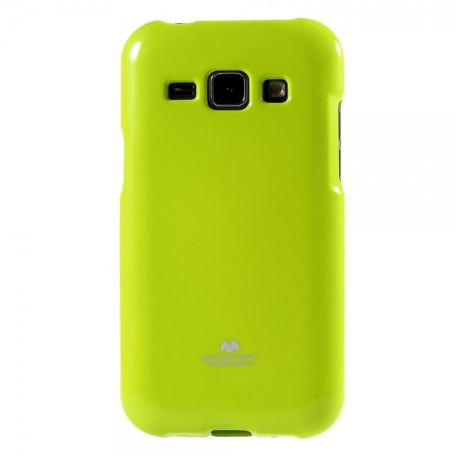 Goospery - Samsung Galaxy J1 (2015) Handy Hülle - TPU Soft Case - Pearl Jelly Series - lime