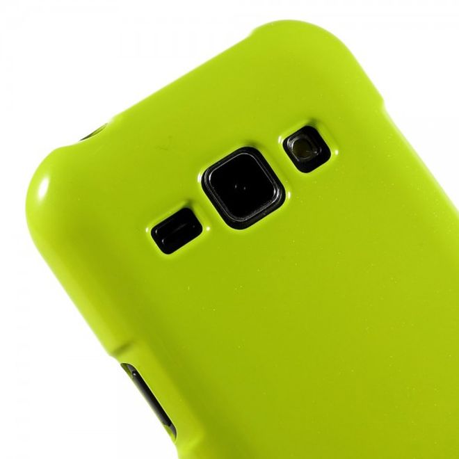 Goospery - Samsung Galaxy J1 (2015) Handy Hülle - TPU Soft Case - Pearl Jelly Series - lime