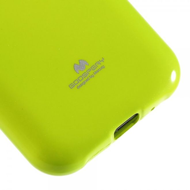 Goospery - Samsung Galaxy J1 (2015) Handy Hülle - TPU Soft Case - Pearl Jelly Series - lime