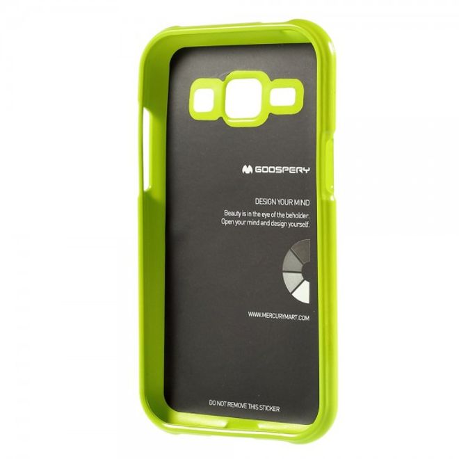 Goospery - Samsung Galaxy J1 (2015) Handy Hülle - TPU Soft Case - Pearl Jelly Series - lime
