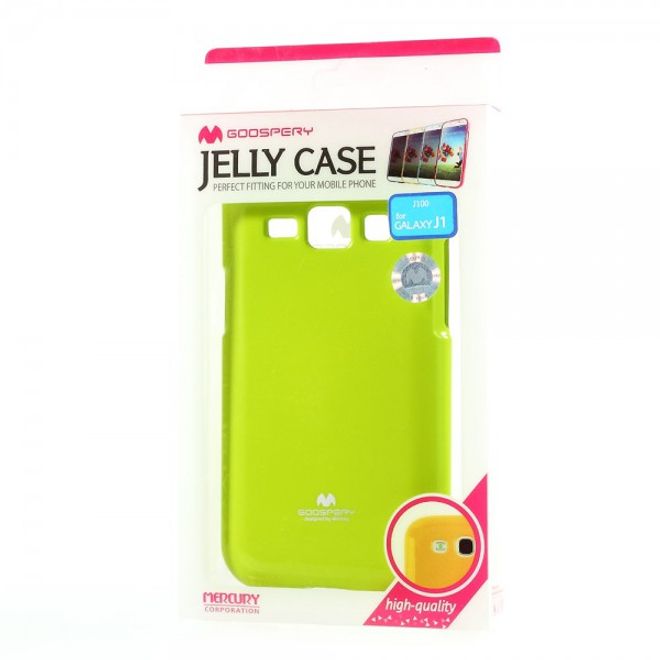 Goospery - Samsung Galaxy J1 (2015) Handy Hülle - TPU Soft Case - Pearl Jelly Series - lime