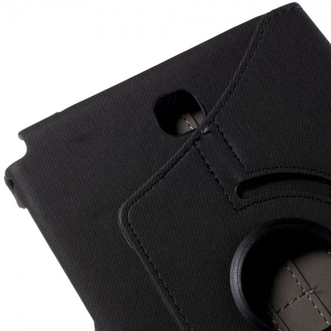 Samsung Galaxy Tab A 8.0 (T350) 360° rotierbares Leder Case mit Twilltextur - schwarz
